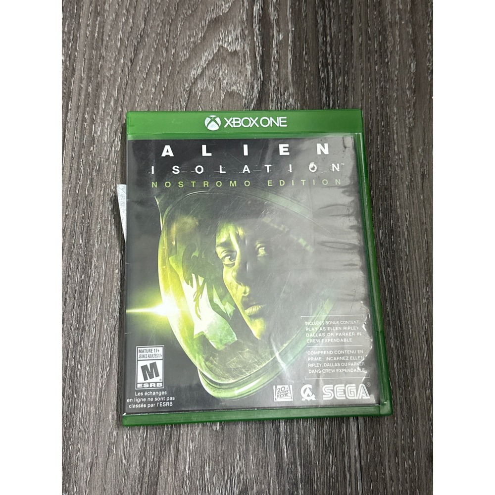 Alien Isolation Nostromo Edition Xbox One SEGA Survival‎ Horror Game Disc Case